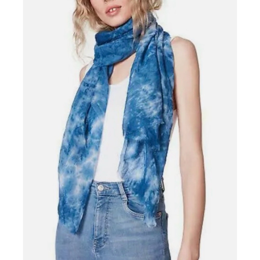 Steve Madden blue and white tie-dye scarf